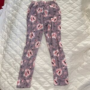 Girls Mauve Rose Printed Pull On Pants Size 2XL (6/7)